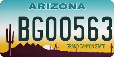 AZ license plate BGO0563