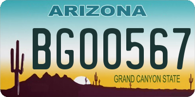 AZ license plate BGO0567