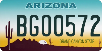 AZ license plate BGO0572