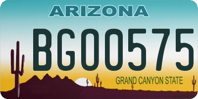 AZ license plate BGO0575