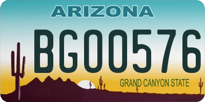 AZ license plate BGO0576