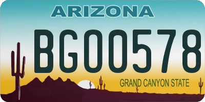AZ license plate BGO0578