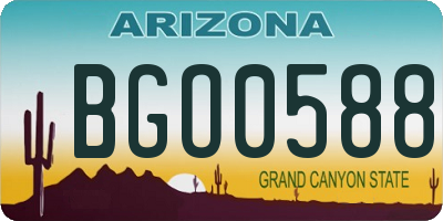 AZ license plate BGO0588