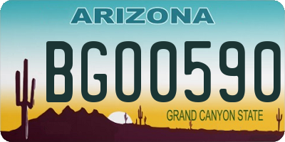 AZ license plate BGO0590