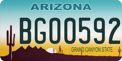 AZ license plate BGO0592