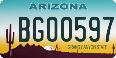AZ license plate BGO0597