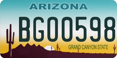 AZ license plate BGO0598