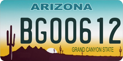 AZ license plate BGO0612