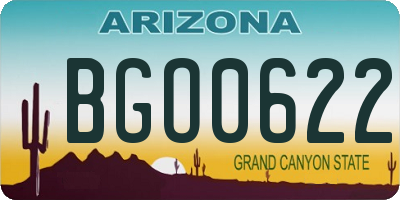 AZ license plate BGO0622