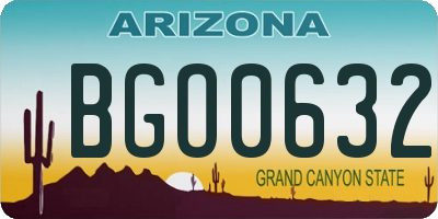 AZ license plate BGO0632