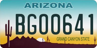 AZ license plate BGO0641