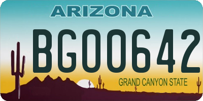 AZ license plate BGO0642