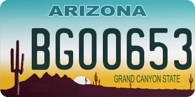 AZ license plate BGO0653