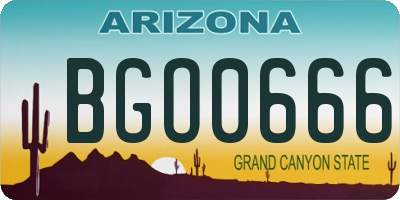 AZ license plate BGO0666