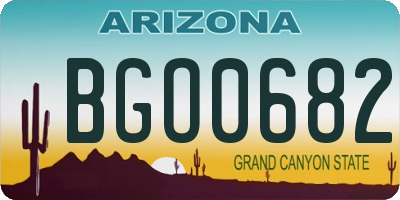 AZ license plate BGO0682