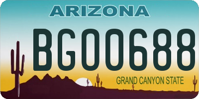 AZ license plate BGO0688