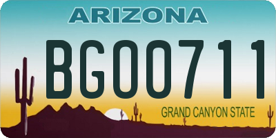 AZ license plate BGO0711
