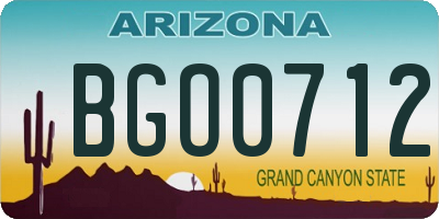 AZ license plate BGO0712