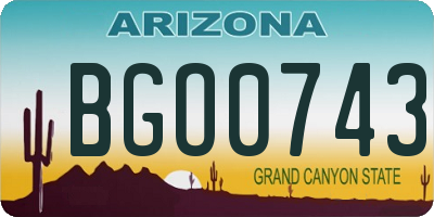 AZ license plate BGO0743
