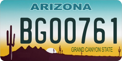 AZ license plate BGO0761