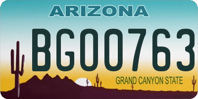 AZ license plate BGO0763