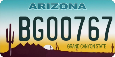 AZ license plate BGO0767