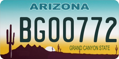 AZ license plate BGO0772