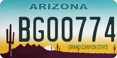 AZ license plate BGO0774