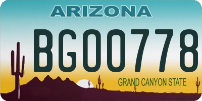 AZ license plate BGO0778