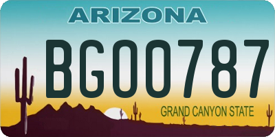 AZ license plate BGO0787