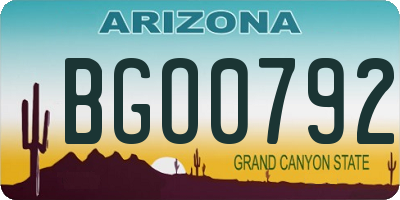 AZ license plate BGO0792