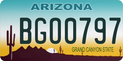 AZ license plate BGO0797