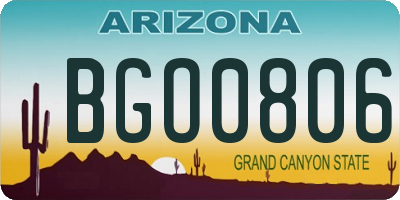 AZ license plate BGO0806