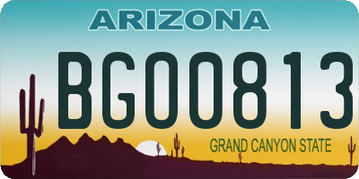 AZ license plate BGO0813