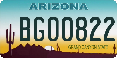 AZ license plate BGO0822