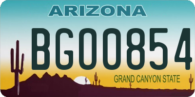 AZ license plate BGO0854