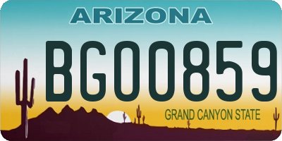 AZ license plate BGO0859