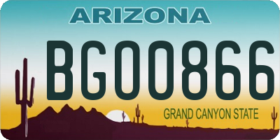 AZ license plate BGO0866