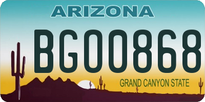 AZ license plate BGO0868