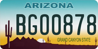AZ license plate BGO0878