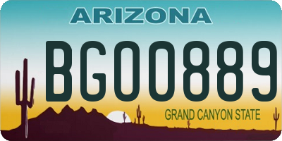 AZ license plate BGO0889