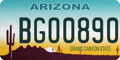 AZ license plate BGO0890