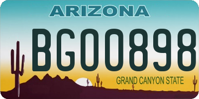 AZ license plate BGO0898