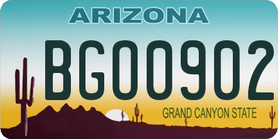 AZ license plate BGO0902