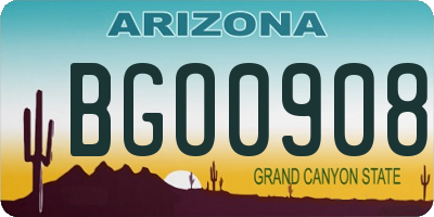 AZ license plate BGO0908