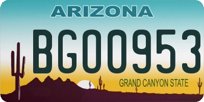 AZ license plate BGO0953