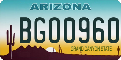 AZ license plate BGO0960