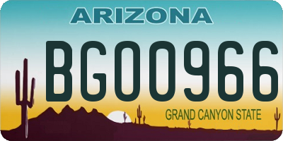 AZ license plate BGO0966