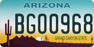 AZ license plate BGO0968