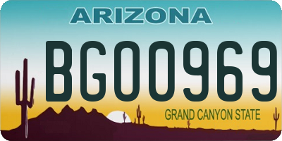 AZ license plate BGO0969